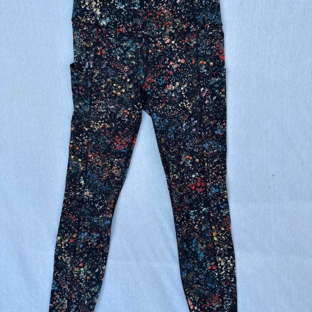 Lululemon Leggings Women Flowerescent Sz 6 Wake & Train Floral Print High Waist